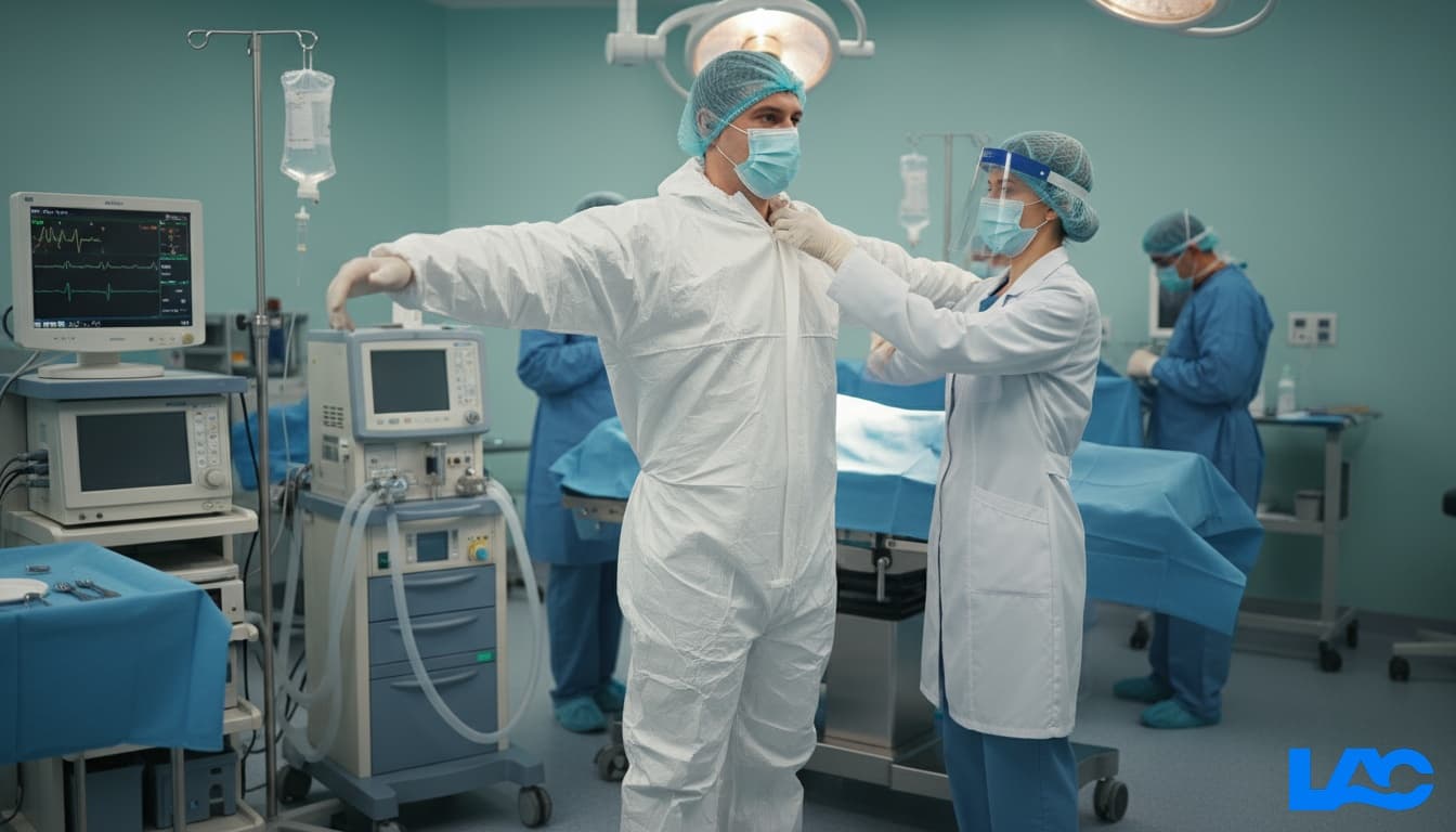 High-quality medical coveralls by LAC Health for professional healthcare protection