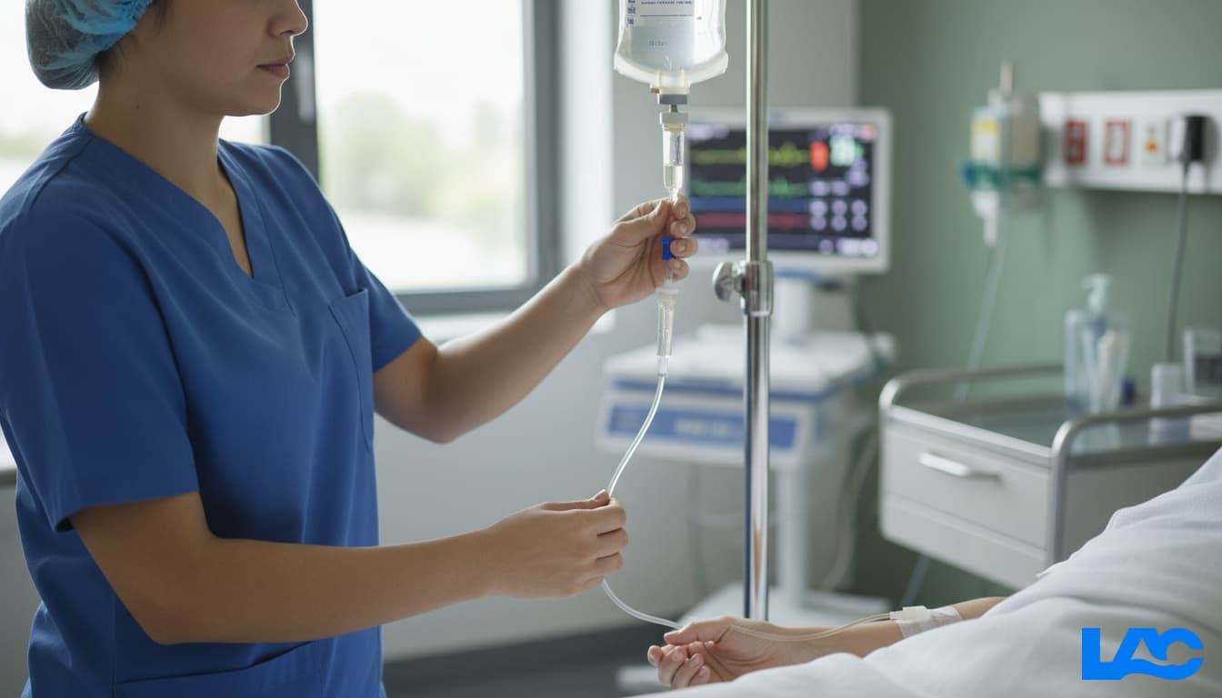 Professional dextrose IV bags by LAC Health for hospital intravenous glucose administration