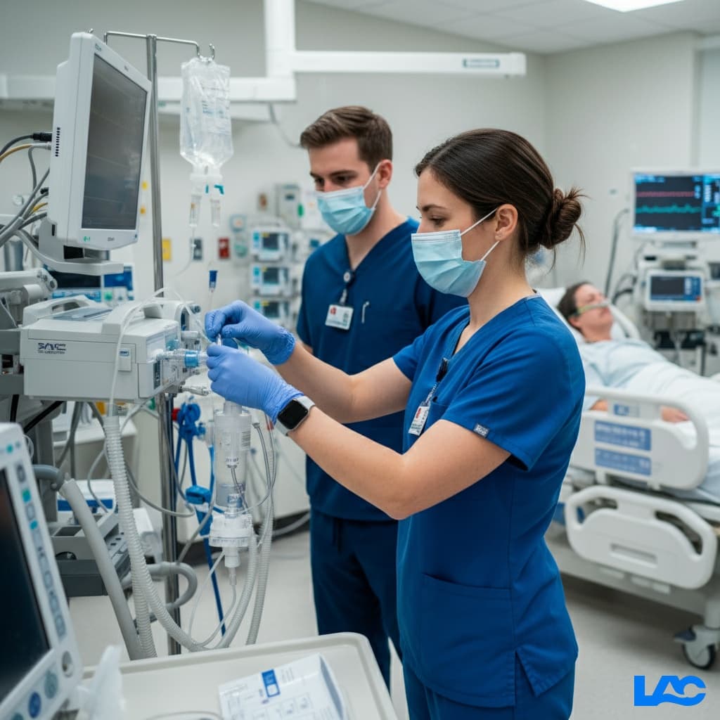 High-quality respiratory supplies including masks and equipment from LAC Health for professional medical use