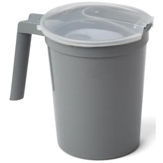 32-oz. Non-Insulated Plastic Pitcher, Handle, W/LID, Graphite, 100 EA/CS, 10 PK/CS