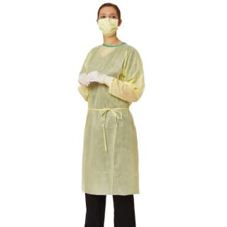 AAMI Level 2 Isolation Gowns, Level 2, Yellow, X-Large, 100 EA/CS