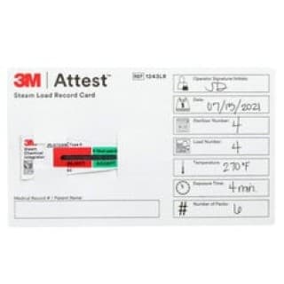 Attest Steam Load Record Cards 100BG 1 BGCS - 1243LR