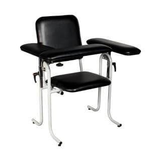 Blood Draw Chair Standard Height Upholstered Flip Arm - 4382F-BLK