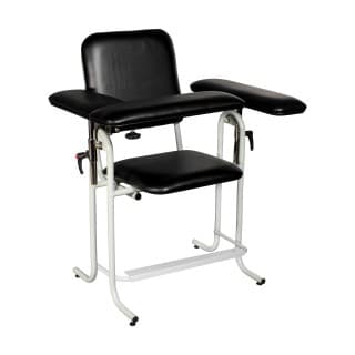 Blood Draw Chair Tall Upholstered Flip Arm - 4383F-BLK