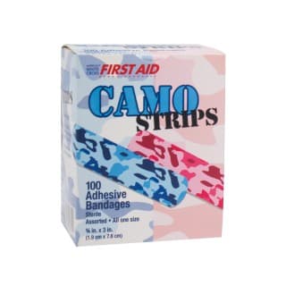Camouflage Adhesive Bandages 34 x 3 BluePink Camo - 100BX 12 BXCS - 16700