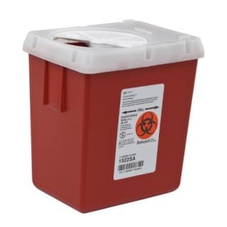 Container Sharps 2.2qt Polypropylene Red Clear Phlebotomy EA 60 EACA - 1522SA