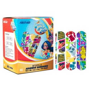DC Super Hero Girls Adhesive Bandages 34 x 3 - 100BX 12 BXCS - 10859
