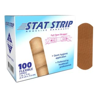 Flexible Fabric Adhesive Bandages 1 x 3 Stat Strip 100BX 12 BXCS - 15215