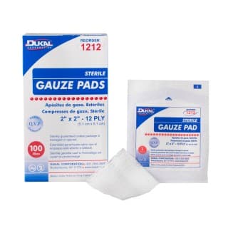 Gauze Pad 2 x 2 12-Ply Sterile 1PK 100 PKBX - 1212