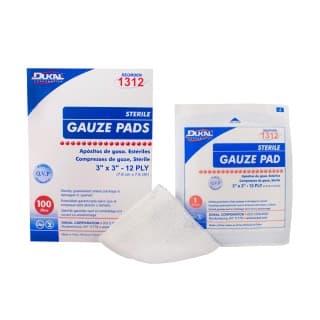 Gauze Pad 3 x 3 12-Ply Sterile 1PK 100 PKBX - 1312