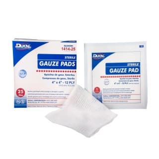 Gauze Pad 4 x 4 12-Ply Sterile 1PK 25 PKBX - 1414-25