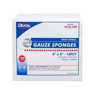 Gauze Sponges 4 x 4 12-Ply Non-Sterile - 100BG 20 BGCS - 4122-100