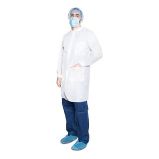 Lab Coat with Pockets Medium White - 10BG 5 BGCS - 341P