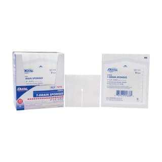 Non-Woven T-Drain Sponges 4 x 4 6-Ply Sterile - 2PK 25 PKBX 12 BXCS - 7470