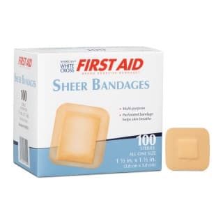 Sheer Adhesive Bandages 1-12 x 1-12 100BX 12 BXCS - 1309033