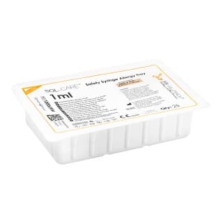 Sol-Care 1mL Safety Syringe Allergy Tray 26G x 38 IDB 1000CS - 100069IM
