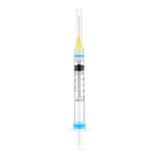 SOL-CARE 3mL Luer Lock Safety Syringe with Exchangeable Needle 20G X 1 800Case - 100074IM