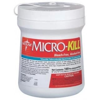WIPE, GERMICIDAL, MICRO-KILL, 6X6.7'', 160CT, 1 CN/EA, 12 CN/CS