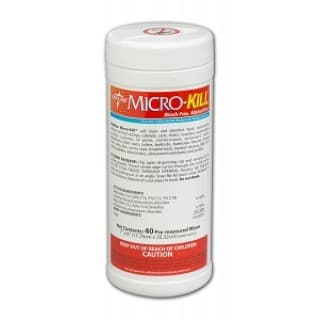 WIPE, GERMICIDAL, MICRO-KILL, 7X8'', 40CT, 1 CN/EA, 12 CN/CS