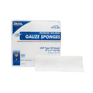 X-Ray Detectable Type VII Gauze Sponges 8 X 4 12-Ply Non-Sterile - 4812-2X