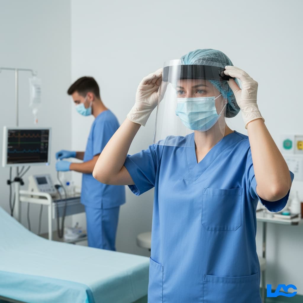 High-quality medical face shield providing full facial protection for healthcare professionals