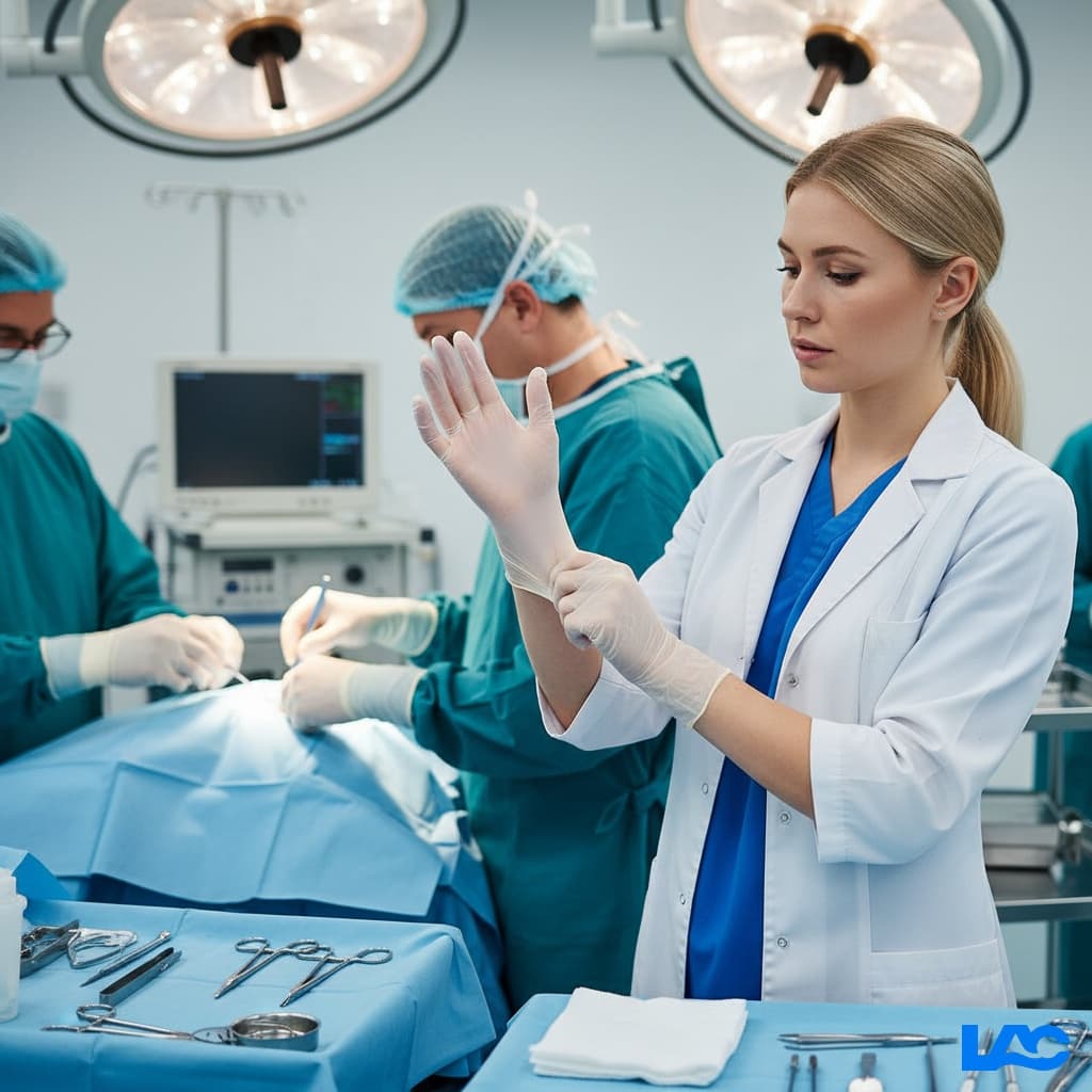 Box of medical grade vinyl gloves providing latex-free protection for healthcare professionals