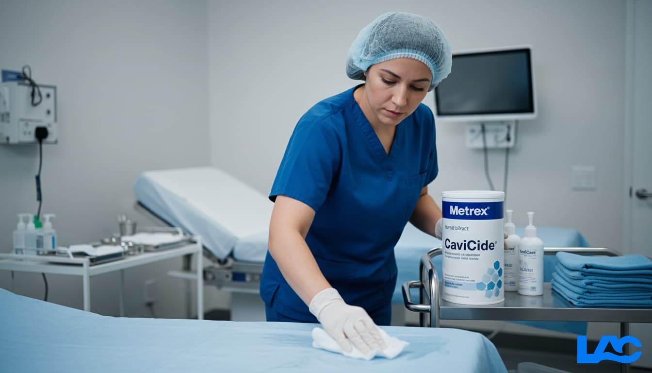 Metrex CaviCide disinfectant bottle for professional medical surface cleaning by LAC Health