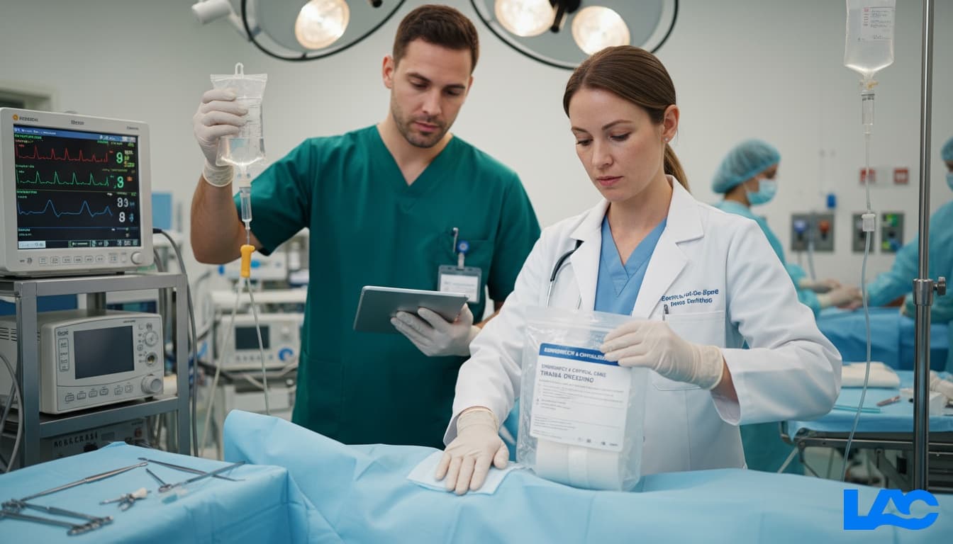 Professional emergency medical supplies and critical care equipment by LAC Health for hospitals and urgent care