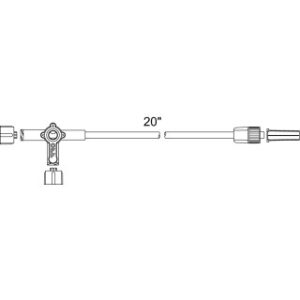 4-Way Stopcock with 20 Standard Bore Extension Tubing  Male Luer Lock  50CS - MX522L