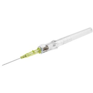 BD Insyte Autoguard BC Shielded IV Catheter With Blood Control Technology  Yellow  Non Winged  50Box - 382512