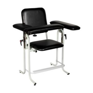 Blood Draw Chair  Tall  Upholstered  Flip Arm - 4383F-BLK