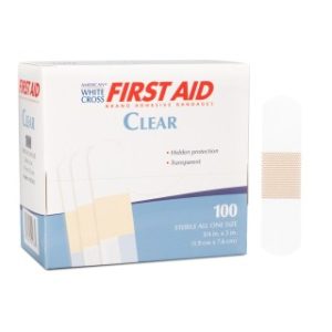 Clear Adhesive Bandages 34 x 3 - 100BX  12 BXCS - 1475033