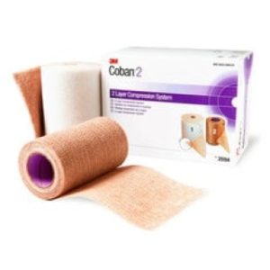 Coban 2 Layer Compression System  Above the Knee  6 x 3.8yd Comfort  6 x 4.9yd Compression - 20096