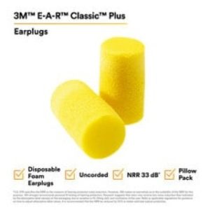 E-A-R Classic Plus Earplugs  Uncorded  Pillow Pack  Uncorded - 310-1101