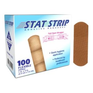 Flexible Fabric Adhesive Bandages 1 x 3  Stat Strip  100BX  12 BXCS - 15215