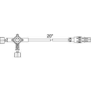 Large Bore 4-Way Hi-Flo Stopcock Standard Bore Extension  Slide Swivel Luer Lock  50CS - MX422SL