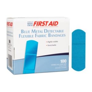 Metal Detectable Fabric Adhesive Bandages 1 x 3  Blue  100BX  12 BXCS - 99915