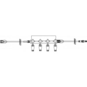 SET EXTENSION IV 117IN SMALLBORE REMV 4 GANG 4-WAY STOPCOCK WBASEPLATE  4 MICROCLAVE(R)  2 CLAMPS  1 EXT - B33308