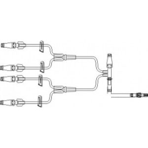 SET EXTENSION IV 11IN SMALLBORE QUADFUSE W4 REMV MICROCLAVE(R)  MICROCLAVE(R) WT-CONNECTOR  4 CLAMPS  ROTATING LUER - B33189