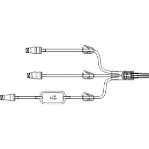 SET EXTENSION IV 7IN SMALLBORE TRIFUSE W3 MICROCLAVE(R) (RED  GLOW RINGS)  0.2 MICRON FILTER  3 CLAMPS (RED - B33174