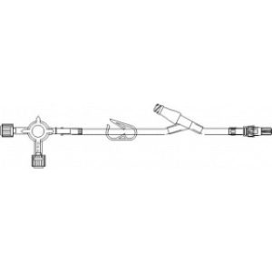 SET IV EXTENSION 10INL LUER LOCK ROTATING 4 WAY STOPCOCK CLAMP DEHP-FREE LATEX-FREE  50CS - B9575