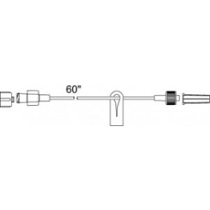 SET IV EXTENSION 60INL MINI MICROBORE LUER LOCK SLIDE CLAMP DEHP-FREE LATEX-FREE (50CS) - 536040C