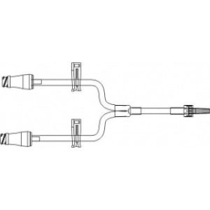 SET IV EXTENSION 8INL BIFURCATED MICROBORELOW VOLUME NEEDLE-FREE PORT LUER LOCK ROTATING CLAMP DEHP-FREE LATEX-FREE  50CS - B9092