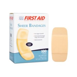 Sheer Adhesive Bandages 2 x 4  100BX  12 BXCS - 11800