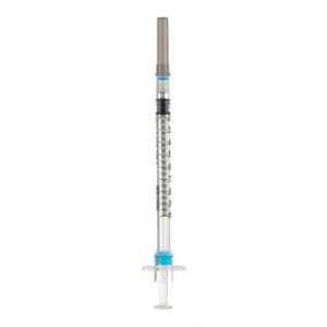 SOL-CARE 1ml TB Safety Syringe with Fixed Needle 22G x 112 2400Case - 100040IM