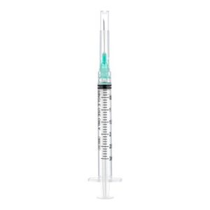 Sol-M 5ml Luer Lock Syringe With Exch Needle Tray  21G x 1  Green  1000Case - 1852110T