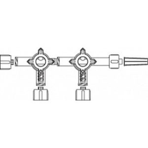 STOPCOCK INTRAVENOUS 2GANG 3 WAY LUER LOCK ONOFF HANDLE LATEX-FREE (25CS) - MX4312L