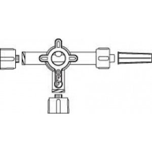 STOPCOCK INTRAVENOUS 4 WAY LUER LOCK ONOFF HANDLE LATEX-FREE (50CS) - MX434B1L