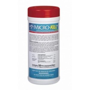 WIPE, GERMICIDAL, MICRO-KILL+, 7X10'', 50CT, 1 CN/EA, 12 CN/CS