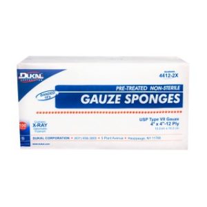 X-Ray Detectable Type VII Gauze Sponges  4 x 4  12-Ply  Non-Sterile - 4412-2X